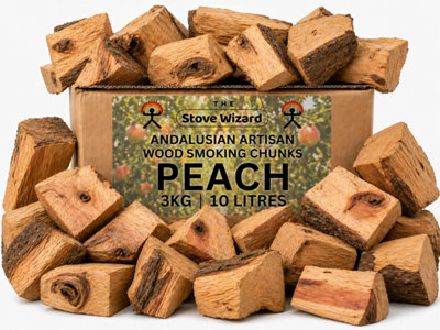 The Stove Wizard Peach Wood Smoking Chunks Bbq Smokers 3Kg Natural Eco Friendly from B&Q
