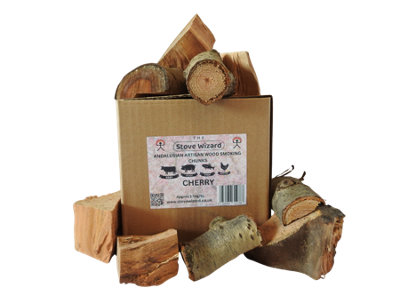 The Stove Wizard Cherry Wood Smoking Chunks Bbq Smokers 1.5Kg Natural Eco Friendly from B&Q