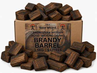 The Stove Wizard Brandy Barrel Wood Smoking Chunks Bbq Smokers 1.5Kg Natural from B&Q