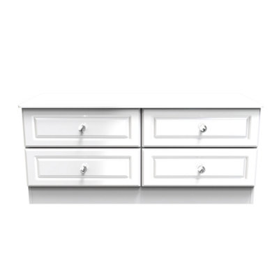 Windsor 4 Drawer Bed Box In White Gloss (Ready Assembled) from B&Q