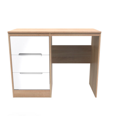 Turin Vanity In White Gloss & Bardolino Oak (Ready Assembled) from B&Q