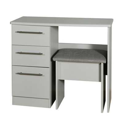 Bergamo Ready Assembled Matt Grey 3 Drawer Vanity Unit (H)795mm (W)930mm (D)415mm from B&Q