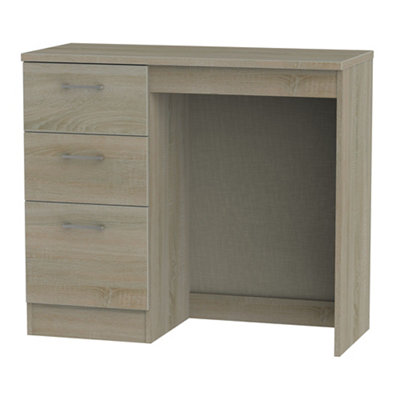 Ready Assembled Dark Oak Effect 3 Drawer Desk (H)795mm (W)415mm (D)415mm from B&Q