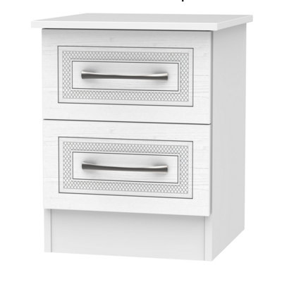 Stafford 2 Drawer Bedside Cabinet In Signature White (Ready Assembled) from B&Q
