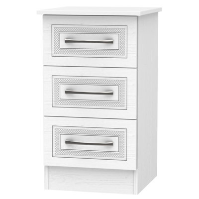 Stafford 3 Drawer Bedside Cabinet In Signature White (Ready Assembled) from B&Q