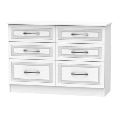 Stafford 6 Drawer Wide Chest In Signature White (Ready Assembled) from B&Q