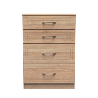 Stafford 4 Drawer Deep Chest In Bardolino Oak (Ready Assembled) from B&Q