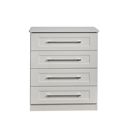 B&Q Ripon 4 Drawer Chest In Ash (Ready Assembled) Grey