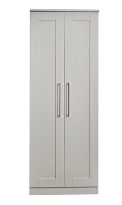 B&Q Ripon 2 Door Wardrobe In Ash (Ready Assembled) Grey