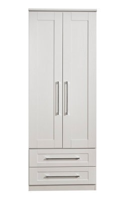 Ripon 2 Door 2 Drawer Wardrobe In Grey Ash (Ready Assembled) from B&Q