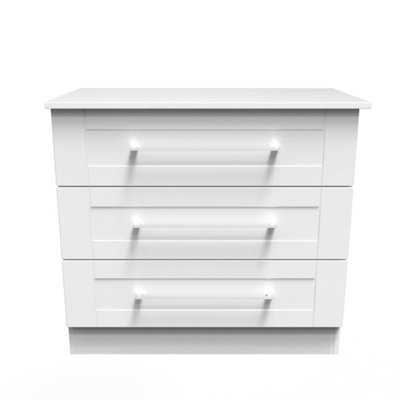 Ripon 3 Drawer Chest In White Ash (Ready Assembled) from B&Q