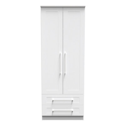 Ripon 2 Door 2 Drawer Wardrobe In White Ash (Ready Assembled) from B&Q