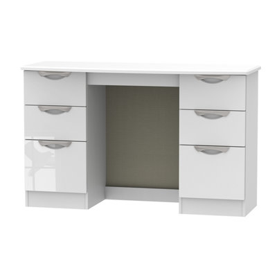 Chelsea Ready Assembled Gloss White 6 Drawer Desk (H)795mm (W)415mm (D)415mm from B&Q
