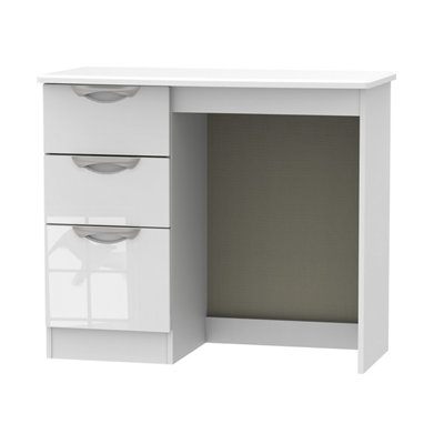 Chelsea Ready Assembled Gloss White 3 Drawer Desk (H)795mm (W)415mm (D)415mm from B&Q
