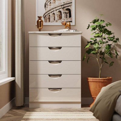 Rovigo Ready Assembled Matt Kashmir 5 Drawer Chest (H)1074mm (W)765mm (D)415mm from B&Q