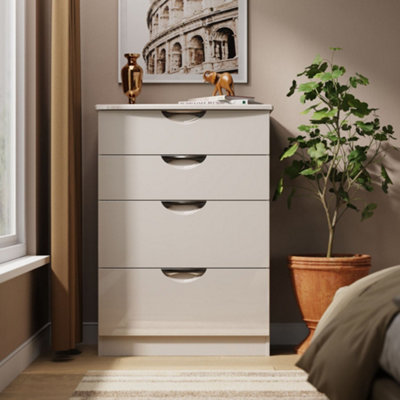 Rovigo Ready Assembled Matt Kashmir 4 Drawer Chest (H)1074mm (W)765mm (D)415mm from B&Q