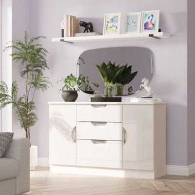 Ready Assembled Kashmir 3 Drawer Elegant Sideboard (H)788mm (W)1272mm (D)400mm from B&Q