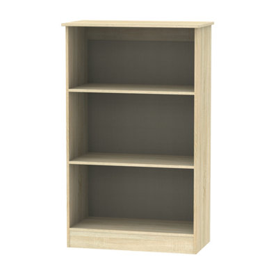 Trent Bookcase In White Gloss & Bardolino Oak (Ready Assembled) from B&Q