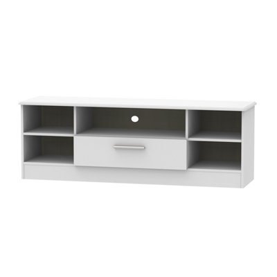 Harrow Wide 1 Drawer Tv & Media Unit In Grey Matt (Ready Assembled) from B&Q