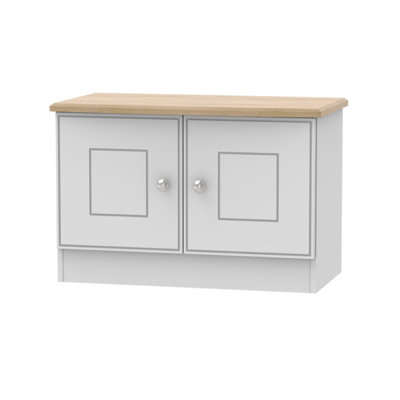 Albert Compact 2 Door Tv & Media Unit In Grey Matt & Oak (Ready Assembled) from B&Q