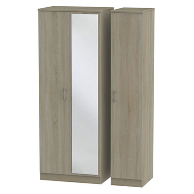 Ready Assembled Contemporary Dark Oak Effect Tall Triple Wardrobe (H)1970mm (W)1110mm (D)530mm from B&Q