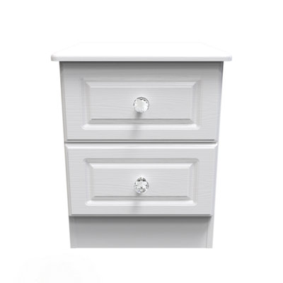  - Stratford 2 Drawer Bedside Cabinet In White Ash (Ready Assembled)