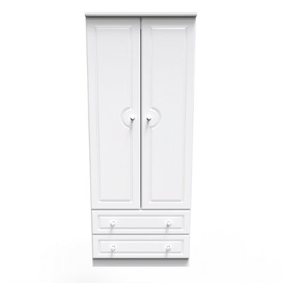 Stratford 2 Door 2 Drawer Wardrobe In White Ash (Ready Assembled) from B&Q