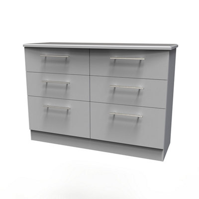 Bergamo Ready Assembled Matt Grey No Effect 2 Drawer Chest (H)505mm (W)395mm (D)415mm from B&Q