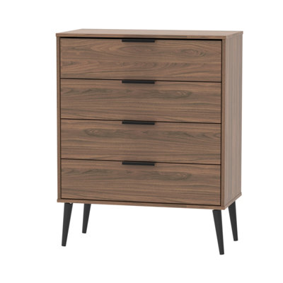 Fuji 4 Drawer Chest In Carini Walnut (Ready Assembled) from B&Q
