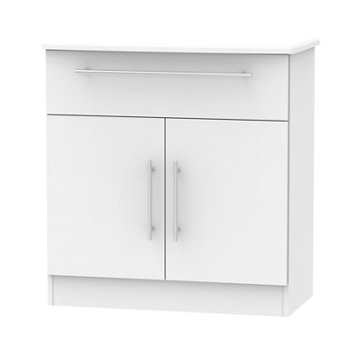 Ready Assembled Grey Matt 1 Drawer Sideboard (H)790mm (W)760mm from B&Q