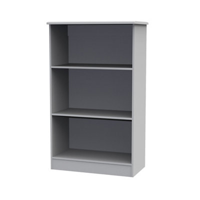 Bergamo Ready Assembled Matt Grey Freestanding Bookcase(H)1245mm (W)765mm from B&Q