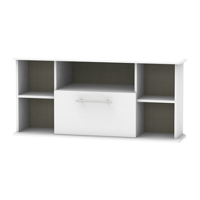 Bergamo Ready Assembled Matt Grey Corner Tv Unit With 2 Shelves(H)51Cm X (W)112Cm X (D)51.5Cm from B&Q