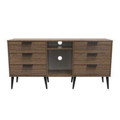 Fuji 6 Drawer Sideboard In Carini Walnut (Ready Assembled) from B&Q