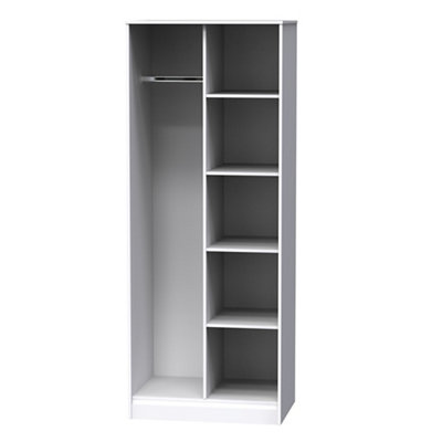 Ready Assembled Contemporary White Tall Double Wardrobe (H)1970mm (W)740mm (D)530mm from B&Q