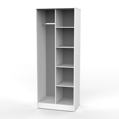 Osaka Tall Open Wardrobe In Kashmir Matt & White Matt (Ready Assembled) from B&Q