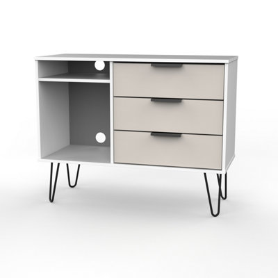 Osaka 3 Drawer Sideboard In Kashmir Matt & White Matt (Ready Assembled) from B&Q