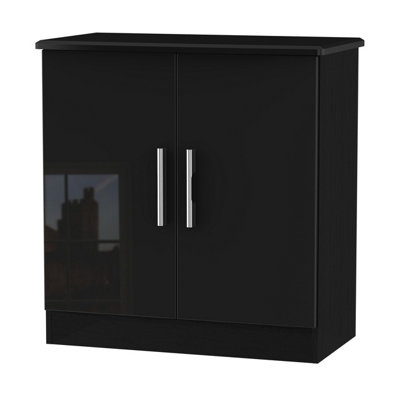 Harrow 2 Door Cabinet In Black Gloss (Ready Assembled) from B&Q