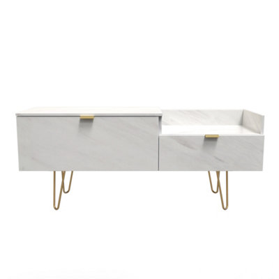 Fuji Tv Console Unit In Marble (Ready Assembled) from B&Q