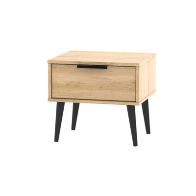 B&Q Fuji 1 Drawer Bedside In Nebraska Oak (Ready Assembled)