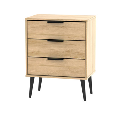 B&Q Fuji 3 Drawer Chest In Nebraska Oak (Ready Assembled)