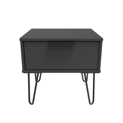 Osaka 1 Drawer Bedside Cabinet In Graphite (Ready Assembled) from B&Q