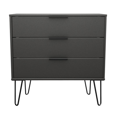 Osaka 3 Drawer Chest Of Drawers In Graphite (Ready Assembled) from B&Q