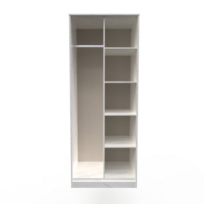 B&Q Fuji Open Wardrobe In Marble (Ready Assembled) Gold