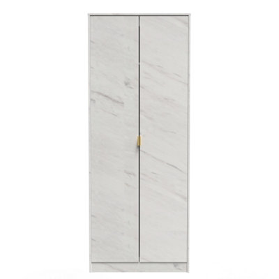 B&Q Fuji 2 Door Wardrobe In Marble (Ready Assembled) Gold
