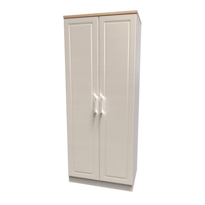 Sevilla Ready Assembled Traditional Matt Beige Oak Effect Large Double Wardrobe (H)1825mm (W)740mm (D)530mm from B&Q