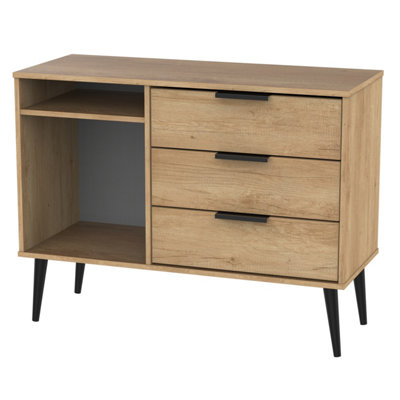 Fuji 3 Drawer Tv Unit In Nebraska Oak (Ready Assembled) from B&Q