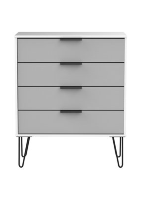 B&Q Grey/White Osaka Drawer Chest Of Drawers In & (Ready Assembled) Size 4