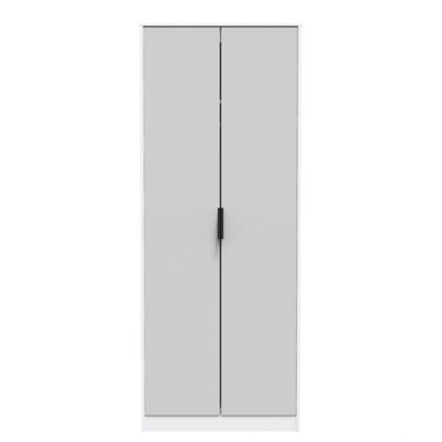 Osaka Tall Plain Wardrobe In Grey & White (Ready Assembled) from B&Q