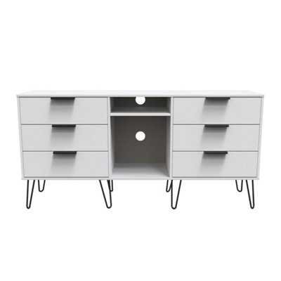 B&Q Fuji 6 Drawer Sideboard In Matt (Ready Assembled) White