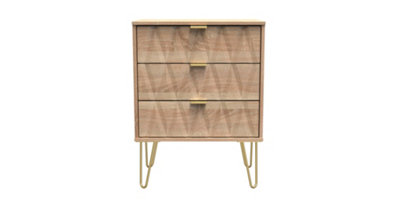 Dallas 3 Drawer Midi Sideboard In Bardolino Oak (Ready Assembled) from B&Q